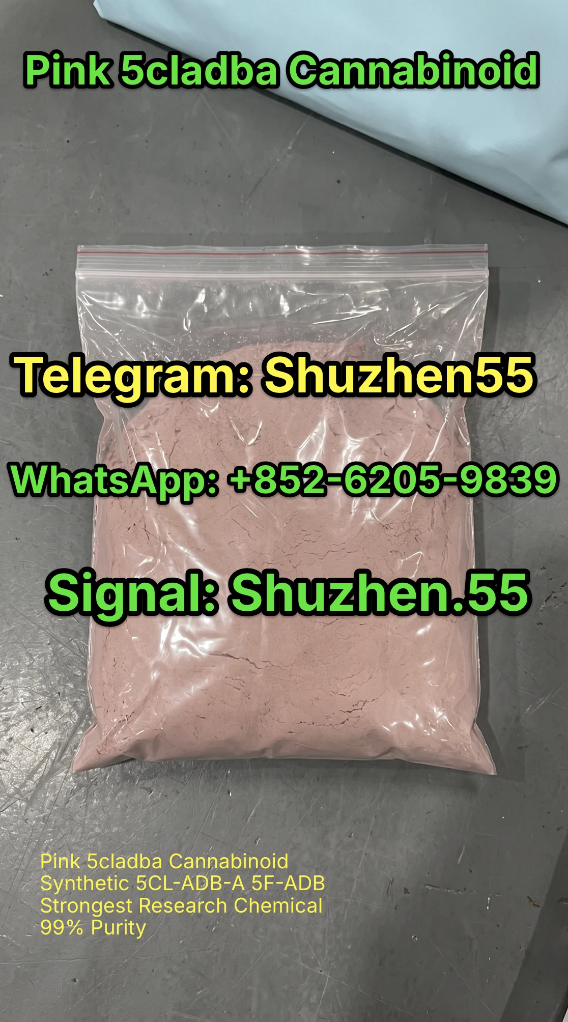 Pink 5cladba cannabinoid synthetic 5CL-ADB-A 5F-ADB strongest research chemical 99% purity