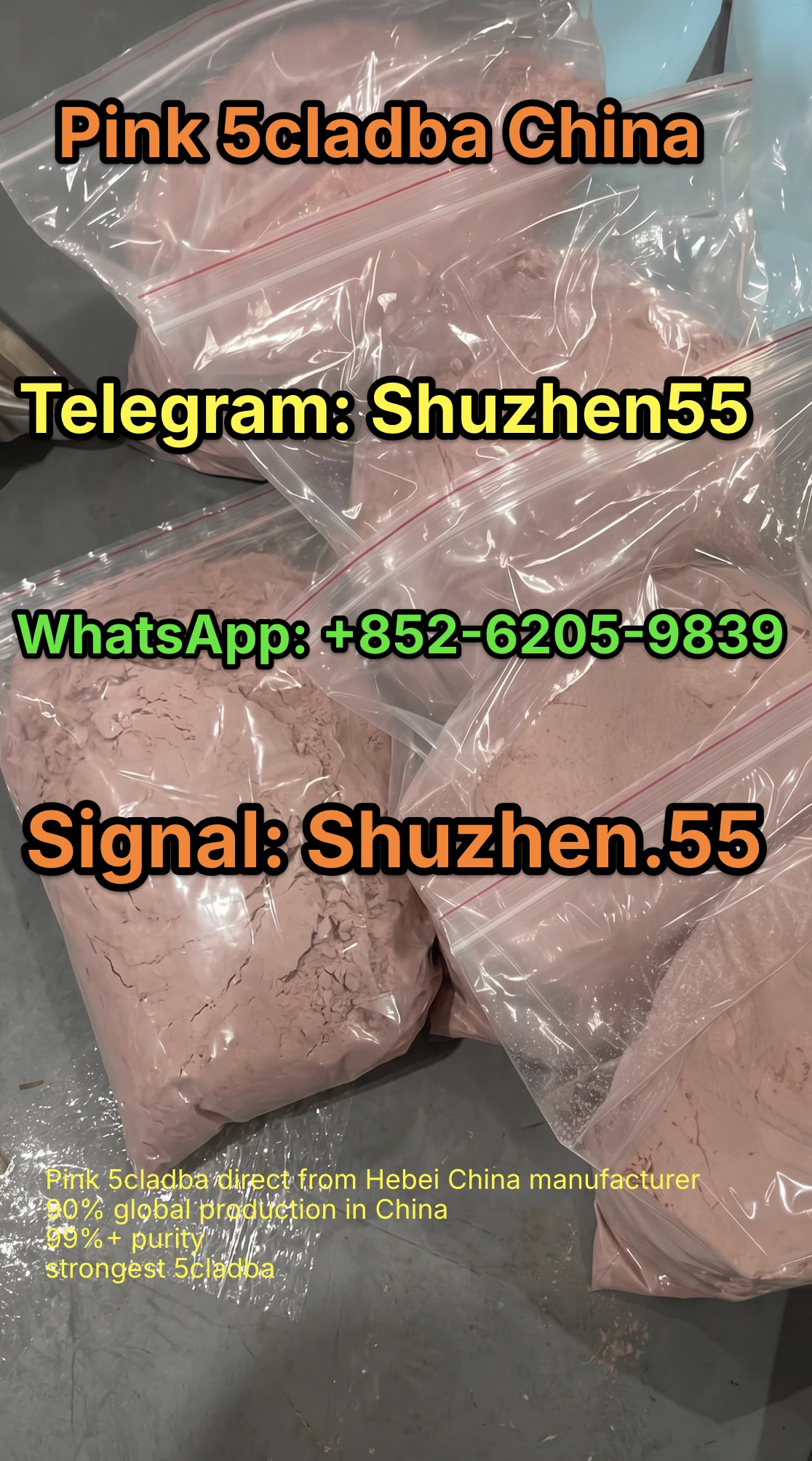 Pink 5cladba China supplier Hebei 99% purity bulk wholesale strongest 5cladba 5F-ADB